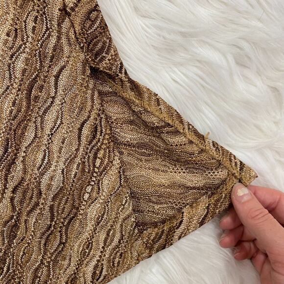 Vintage Y2K 2000s Xhilaration Neutral Brown Tan Side Slit Knit Skirt Medium - Picture 4 of 7